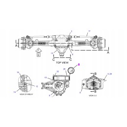 Seal in the bridge of a Cat backhoe loader