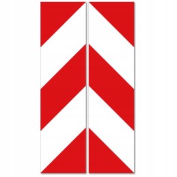 Red and white warning stripes stickers 13x49cm