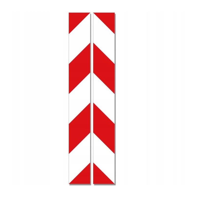 Red and white warning stripes stickers 8x60cm