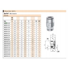 Straight connector camozzi s6510 6 1 4
