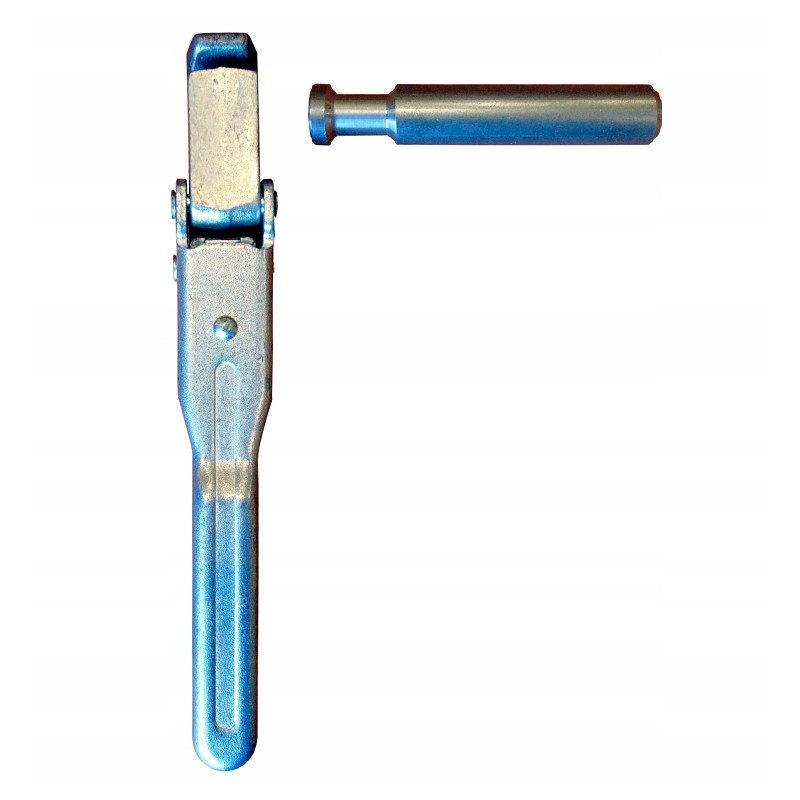 Side lock, bottom opening, straight pin