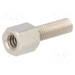10 pcs x DREMEC - 2103X05/10 - Screwed spacer sleeve, 5mm, Int.thread: UNC4-40, Ext.thread: M3