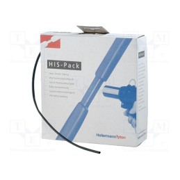 1 pcs x HELLERMANNTYTON - 300-30160 - Heat shrink sleeve, 2: 1, 1.6mm, L: 10m, black, cardboard packaging