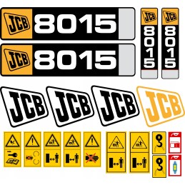 JCB 8015 mini excavator laminated stickers