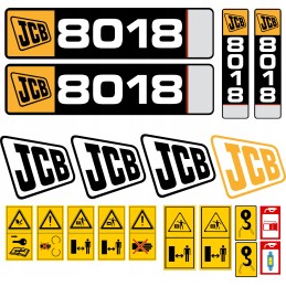JCB 8018 mini excavator laminated stickers