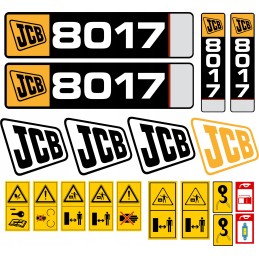 JCB 8017 mini excavator laminated stickers