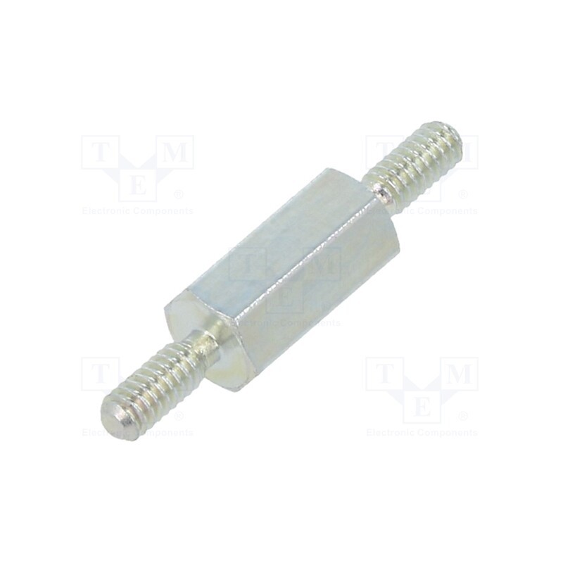 10 pcs x DREMEC - 421X08 - Screwed spacer sleeve, 8mm, Ext.thread: M2, hexagonal, steel, zinc