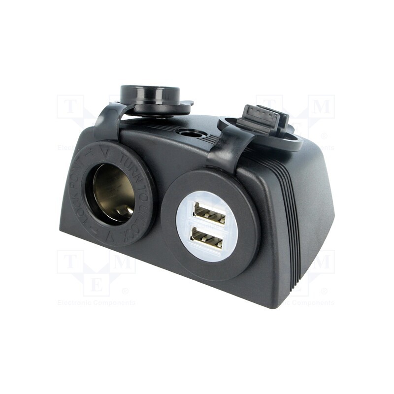 1 pcs x SCI - A13-142194BHD-BB3 - Car lighter socket, car lighter socket x1,USB A socket x2