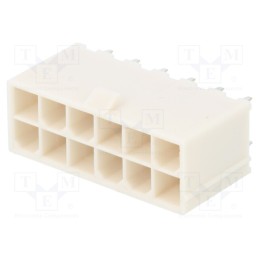 2 pcs x MOLEX - 39288120 - Socket, wire-board, male, Mini-Fit Jr, 4.2mm, PIN: 12, THT, 9A