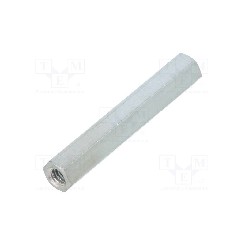 10 pcs x DREMEC - 1212X25 - Screwed spacer sleeve, 25mm, Int.thread: M2,5, hexagonal, steel