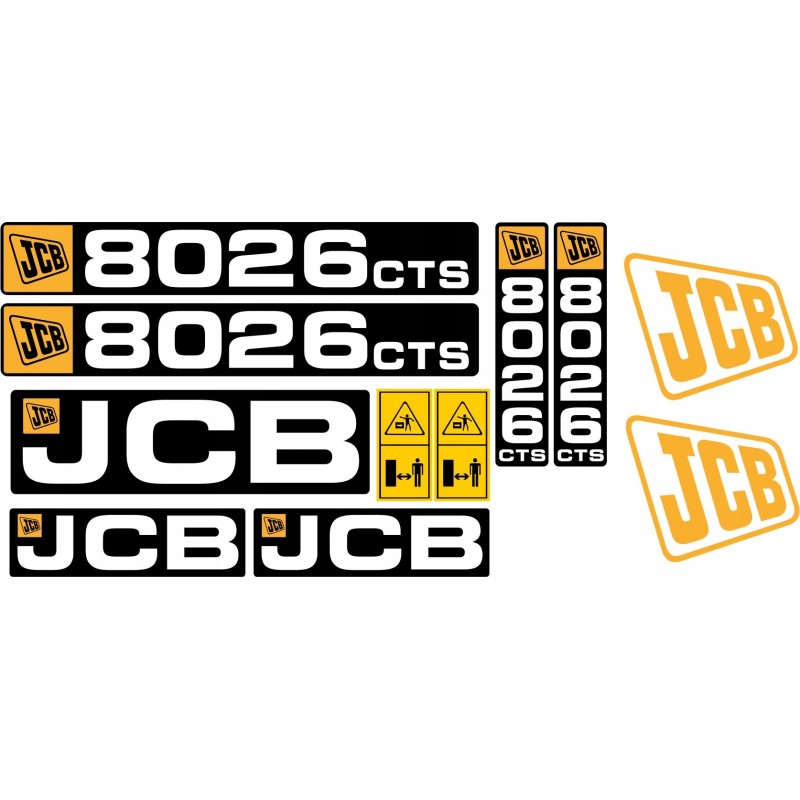 JCB 8026 cts mini excavator laminated stickers