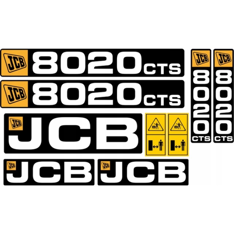 JCB 8020 cts mini excavator laminated stickers