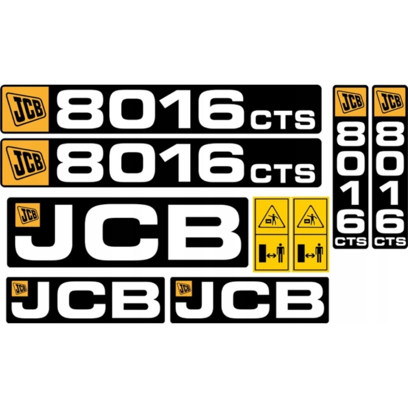JCB 8016 cts mini excavator laminated stickers