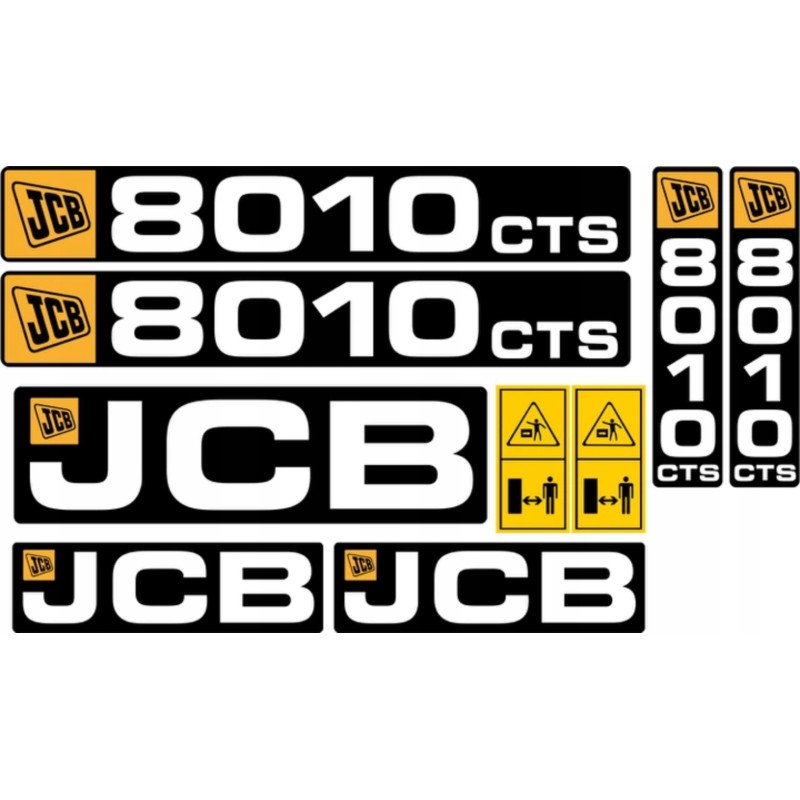 JCB 8010 cts mini excavator laminated stickers