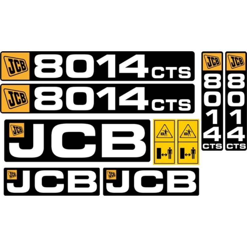 JCB 8014 cts mini excavator laminated stickers