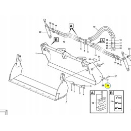 Lower pin of the volvo backhoe shark cylinder
