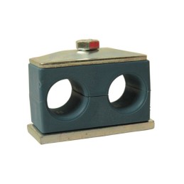 Double clamp for hydraulic hose holder 2x22mm