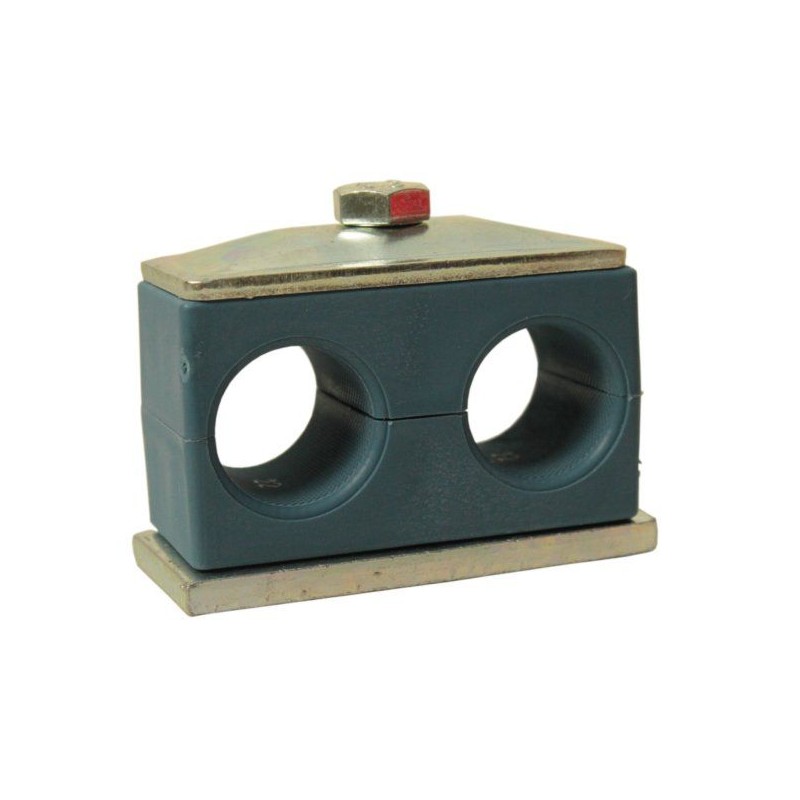 Double clamp for hydraulic hose holder 2x22mm