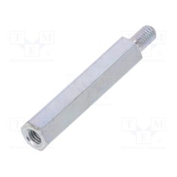 10 pcs x DREMEC - 223X25 - Screwed spacer sleeve, 25mm, Int.thread: M3, Ext.thread: M3, steel