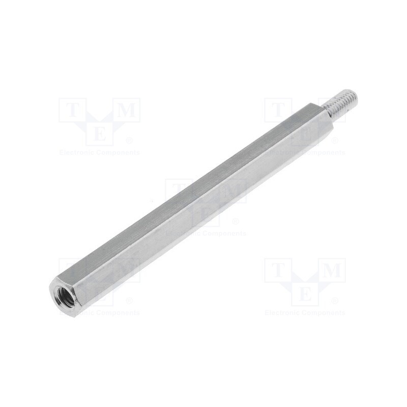 10 pcs x DREMEC - 213X50 - Screwed spacer sleeve, 50mm, Int.thread: M3, Ext.thread: M3, brass