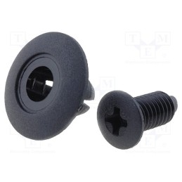 10 pcs x FIX&FASTEN - PR-1 - Rivet, polyamide, Panel cutout diam: 8mm, black