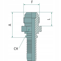 jic plug connector DN25 fitting 1 inch x 1 5 16 inch