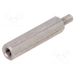 10 pcs x DREMEC - 244X25 - Screwed spacer sleeve, 25mm, Int.thread: M3, Ext.thread: M3