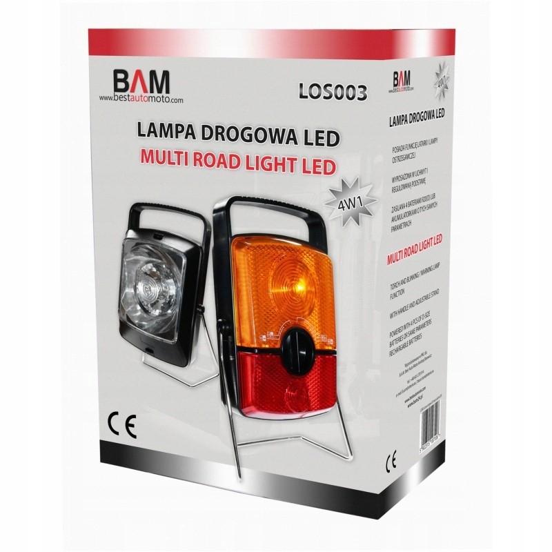 LED emergency road standing lamp, powered by R20 batteries