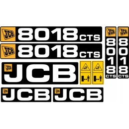 JCB 8018 cts mini excavator laminated stickers