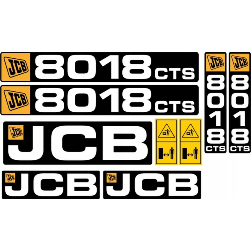 JCB 8018 cts mini excavator laminated stickers