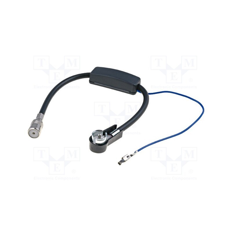 1 pcs x PER.PIC. - A9608 - Antenna amplifier, ISO socket,ISO plug angled, 0.3m, 12VDC