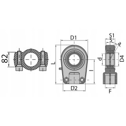 Screw-on actuator eye gihr 25mm d0 m16x1 5