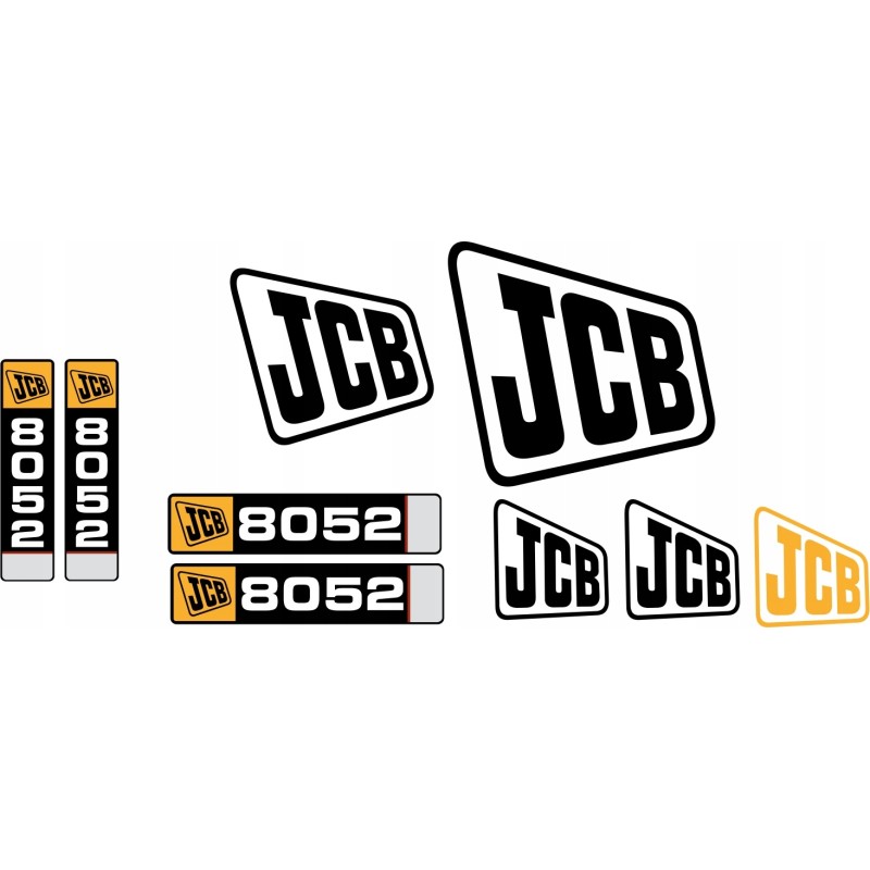 JCB 8052 mini excavator laminated stickers