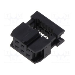 1 pcs x Amphenol Communications Solutions - T812106A100CEU - Plug, IDC, female, PIN: 6, without strain relief, IDC, 1.27mm, blac