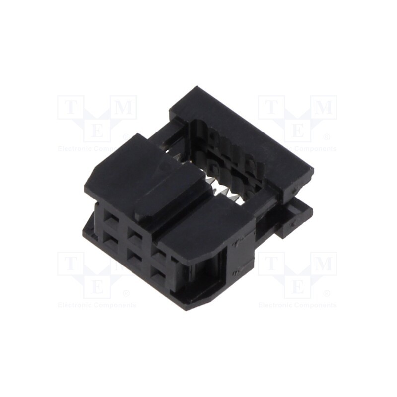 1 pcs x Amphenol Communications Solutions - T812106A100CEU - Plug, IDC, female, PIN: 6, without strain relief, IDC, 1.27mm, blac