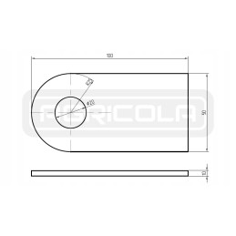 Actuator cylinder eye for welding, 20mm hole