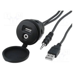 1 pcs x PER.PIC. - C0003-USB - USB/AUX adapter, Jack 3,5mm 4pin socket,USB A socket, 2m