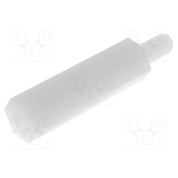 10 pcs x FIX&FASTEN - TP-22 - Screwed spacer sleeve, hexagonal, polyamide, M3, M3, 22mm