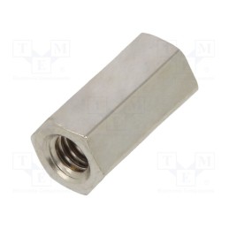 10 pcs x DREMEC - 1112X08 - Screwed spacer sleeve, 8mm, Int.thread: M2,5, hexagonal, brass