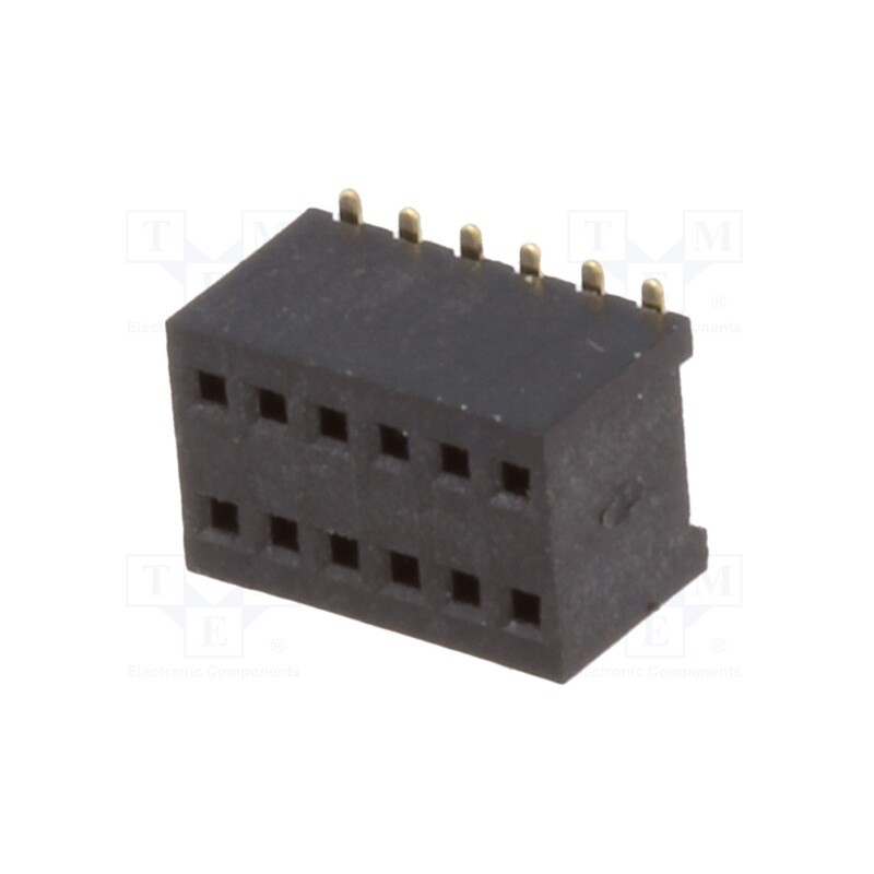 1 pcs x CONNFLY - DS1065-10-2*6S8BS - Socket, pin strips, female, PIN: 12, straight, 1.27mm, SMT, 2x6