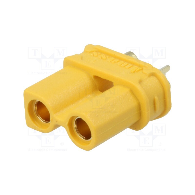 1 pcs x AMASS - XT30U-F - Plug, DC supply, XT30, female, PIN: 2, for cable, soldering, yellow