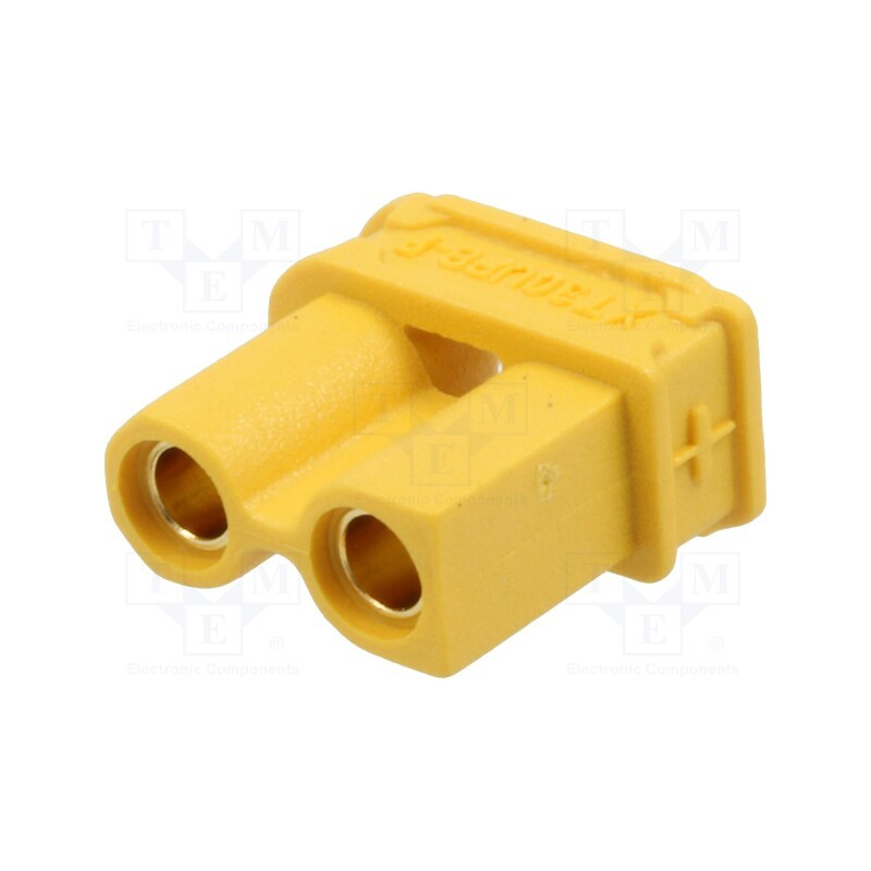 1 pcs x AMASS - XT30UPB-F - Socket, DC supply, XT30, female, PIN: 2, on PCBs, THT, yellow, 15A