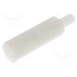 10 pcs x FIX&FASTEN - TP-18 - Screwed spacer sleeve, hexagonal, polyamide, M3, M3, 18mm