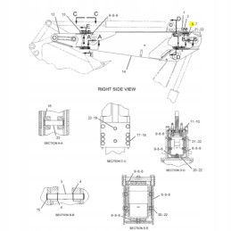 Arm extension slide 17mm thick cat 428d 432d 442d 436c 1873826 9r8235