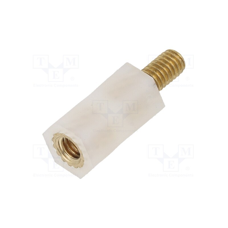 10 pcs x DREMEC - 2186X15 - Insulating sleeve, Int.thread: M4, L: 15mm, UL94V-2, Mat: polyamide