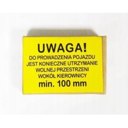 Sign, emblem, free space around the machine and stickers