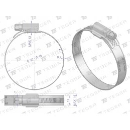 Reinforced clamp 30 45 worm clamp