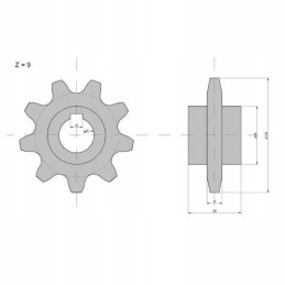 Upper wheel of the inclined feeder with 9 o 40 mm claas