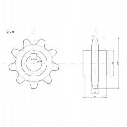 Upper wheel of the inclined feeder with 9 o 40 mm claas