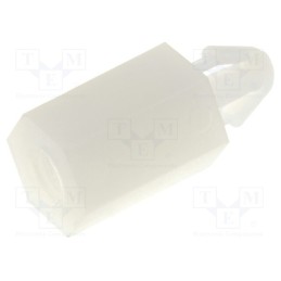 10 pcs x FIX&FASTEN - FIX-MAE-8TV - PCB distance, polyamide, L: 8mm, natural, Spanner: 5.5mm, Pitch: 0.5